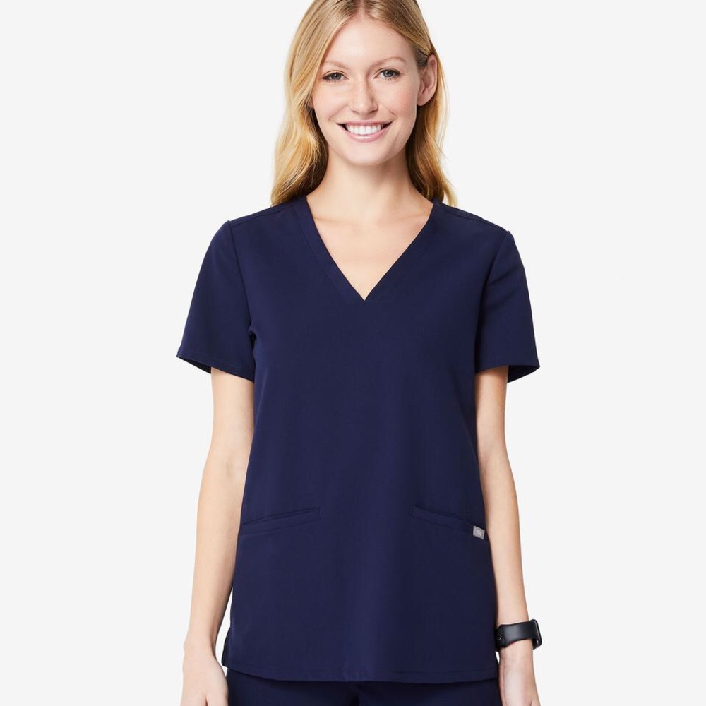 Figs Casma Three Pocket Top. XS. Navy